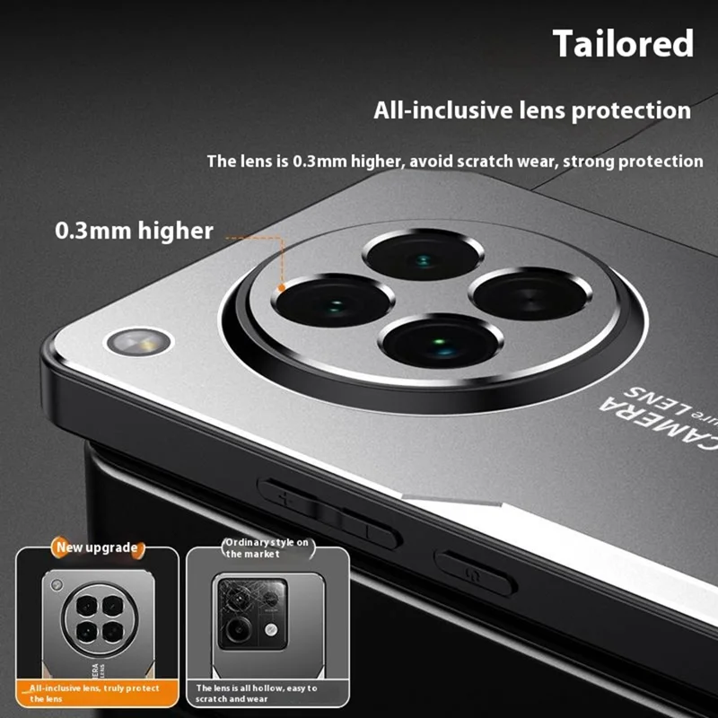 For Oppo Find X8s 5G Phone Case Aluminium Alloy TPU PC Back Cover - Gold-Cellmalls