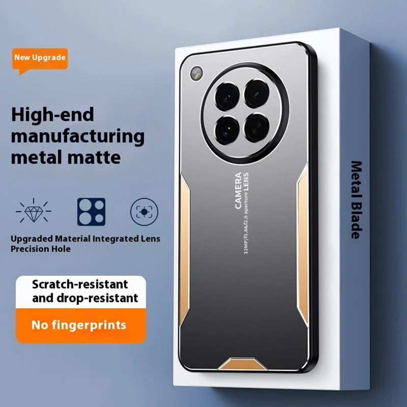 For Oppo Find X8s 5G Phone Case Aluminium Alloy TPU PC Back Cover - Gold-Cellmalls