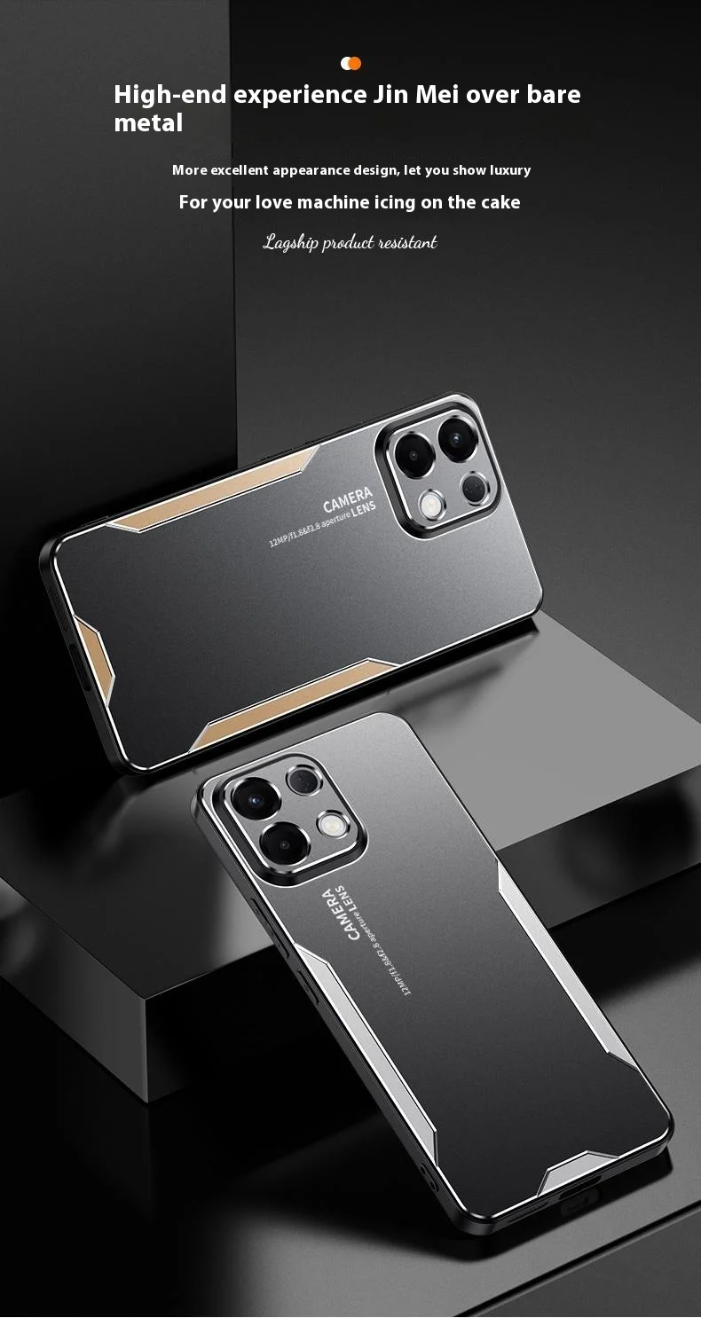 For Oppo K13 5G (Oppo K12s) Phone Case Aluminium Alloy TPU PC Back Cover - Gold-Cellmalls