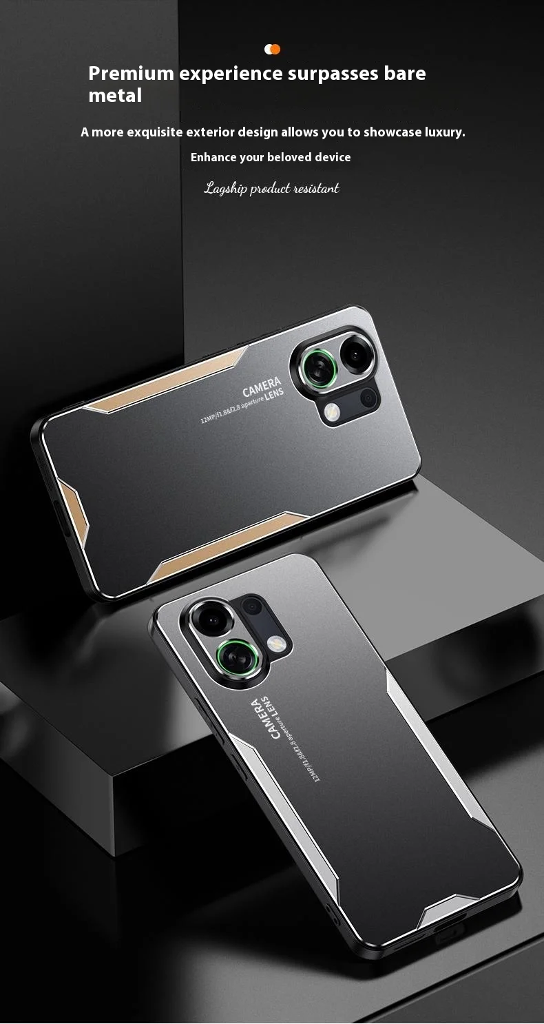 For Oppo K13 Turbo Pro 5G Phone Case Aluminium Alloy TPU PC Back Cover - Gold-Cellmalls