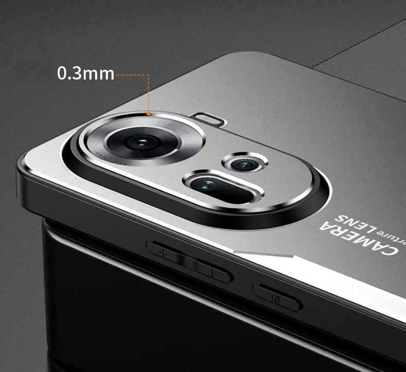 For Oppo Reno11 5G (Global) Case Aluminum Alloy+TPU+PC Hybrid Phone Cover - Gold-Cellmalls