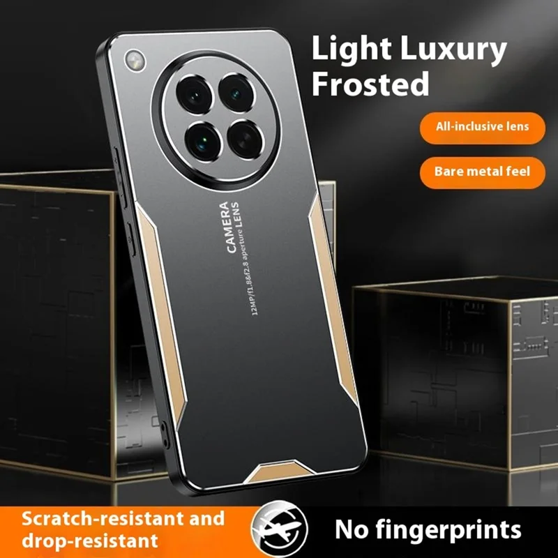 For Oppo Find X8s 5G Phone Case Aluminium Alloy TPU PC Back Cover - Gold-Cellmalls