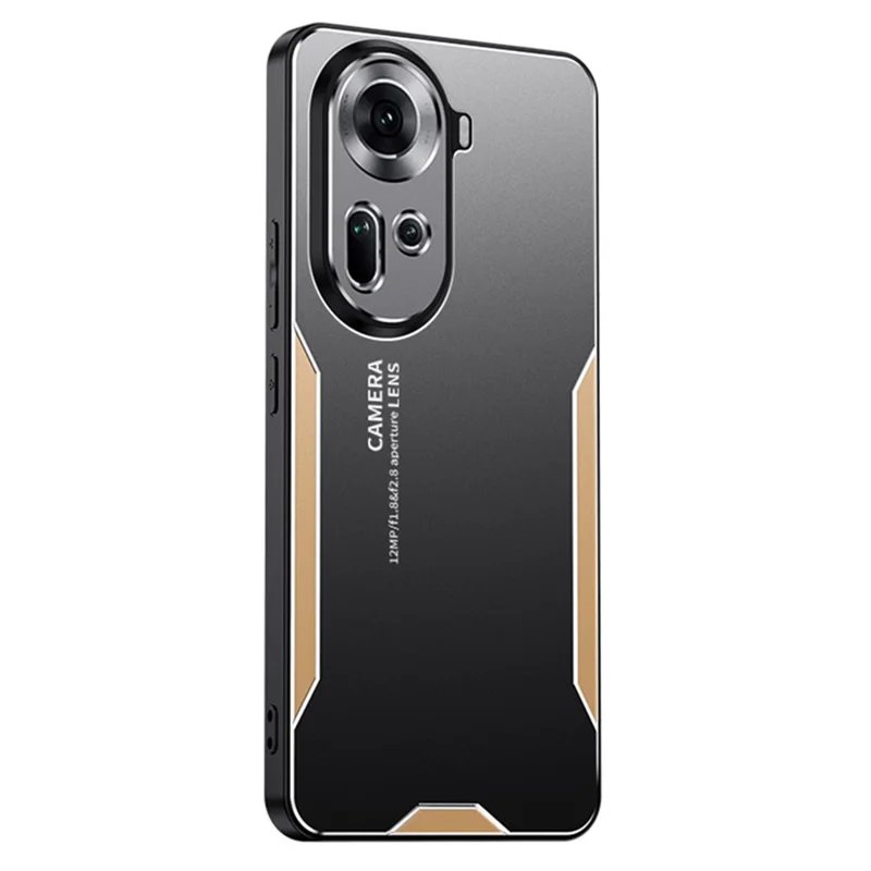 For Oppo Reno11 5G (Global) Case Aluminum Alloy+TPU+PC Hybrid Phone Cover - Gold-Cellmalls