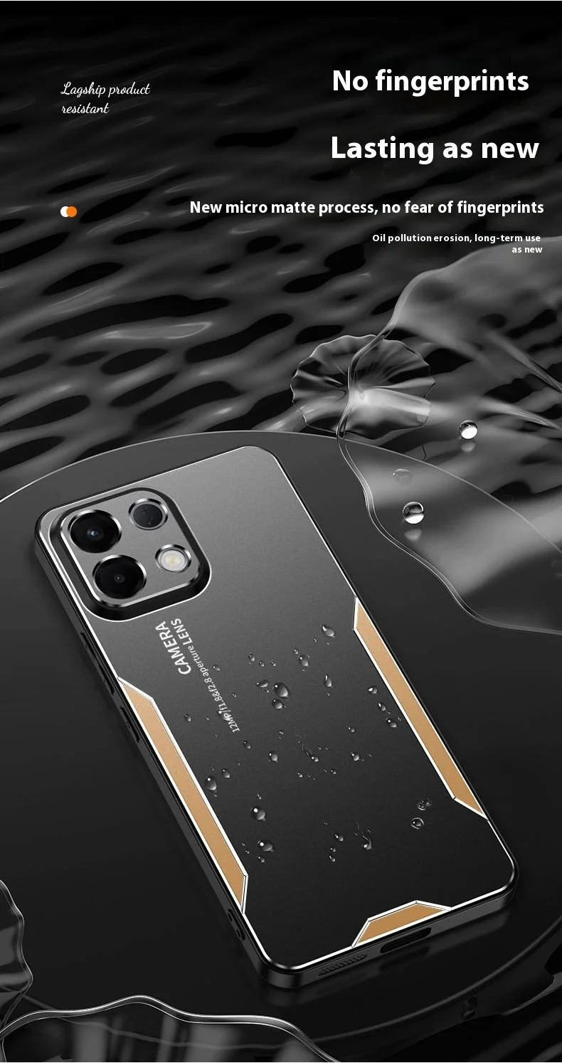 For Oppo K13 5G (Oppo K12s) Phone Case Aluminium Alloy TPU PC Back Cover - Gold-Cellmalls