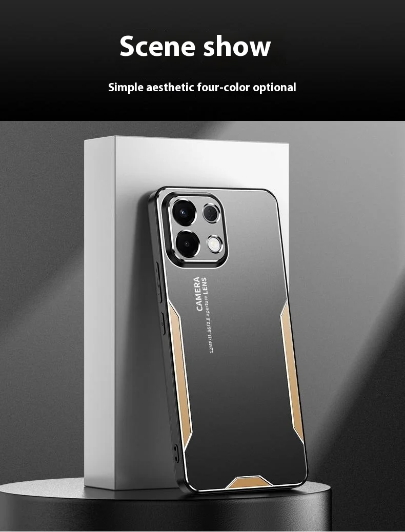 For Oppo K13 5G (Oppo K12s) Phone Case Aluminium Alloy TPU PC Back Cover - Gold-Cellmalls