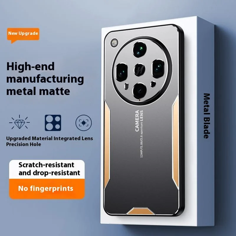 For Oppo Find X8 Ultra 5G Phone Case Aluminium Alloy TPU PC Back Cover - Gold-Cellmalls