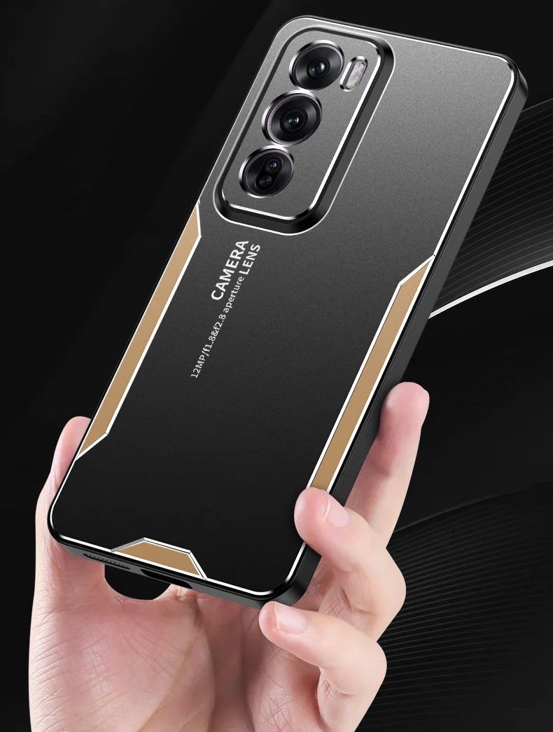 For Oppo Reno12 5G (Global) Metal Phone Case Aluminium Alloy Back Cover - Silver-Cellmalls