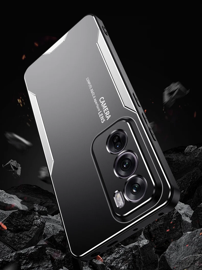 For Oppo Reno12 5G (Global) Metal Phone Case Aluminium Alloy Back Cover - Silver-Cellmalls