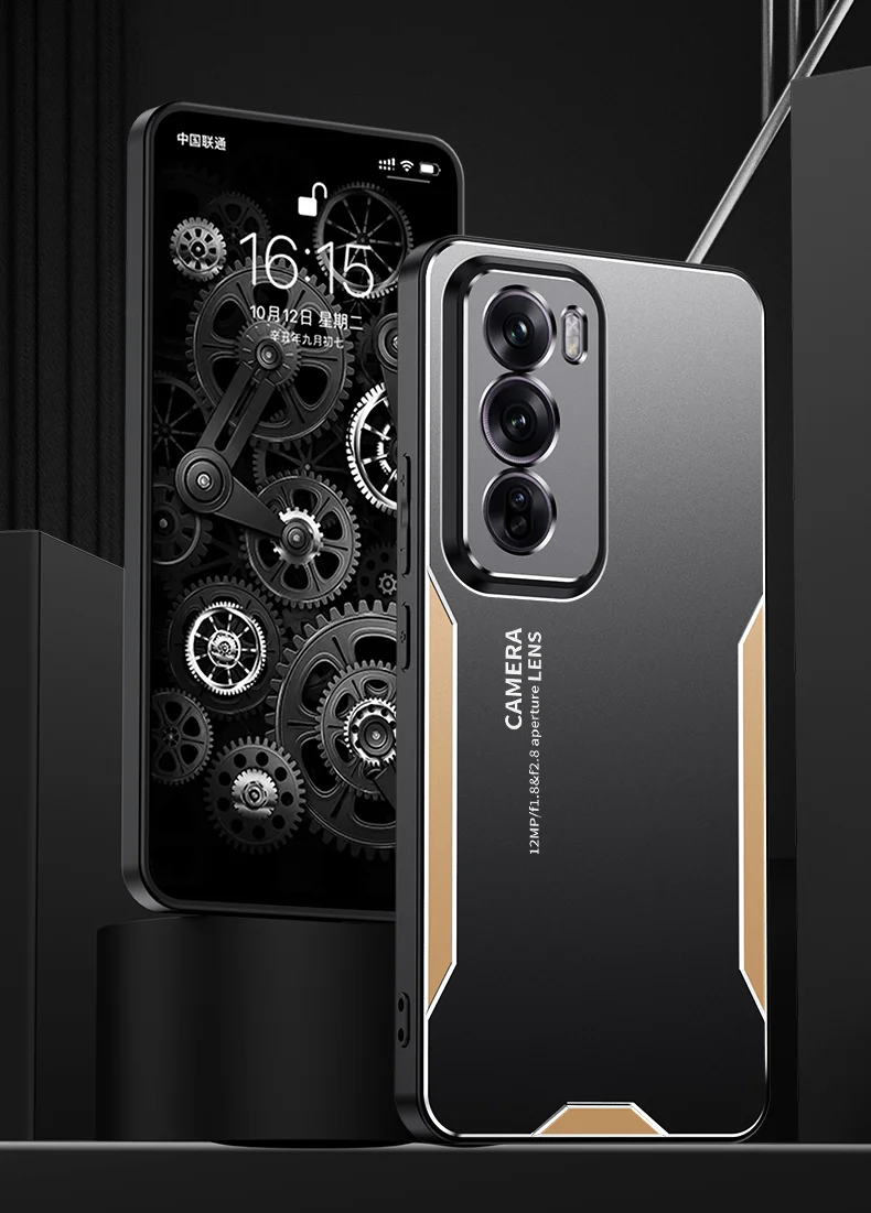 For Oppo Reno12 5G (Global) Metal Phone Case Aluminium Alloy Back Cover - Silver-Cellmalls