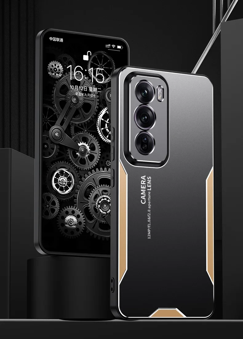 For Oppo Reno12 5G (Global) Metal Phone Case Aluminium Alloy Back Cover - Silver-Cellmalls