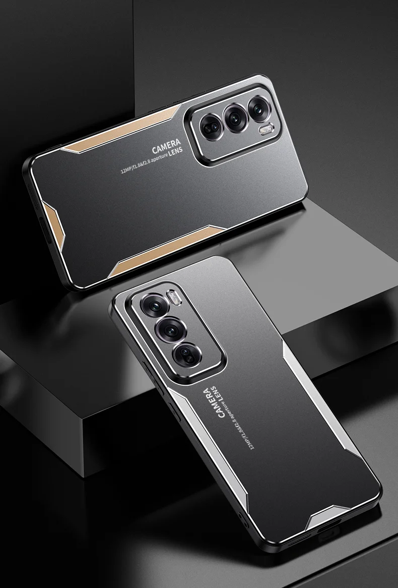 For Oppo Reno12 5G (Global) Metal Phone Case Aluminium Alloy Back Cover - Silver-Cellmalls