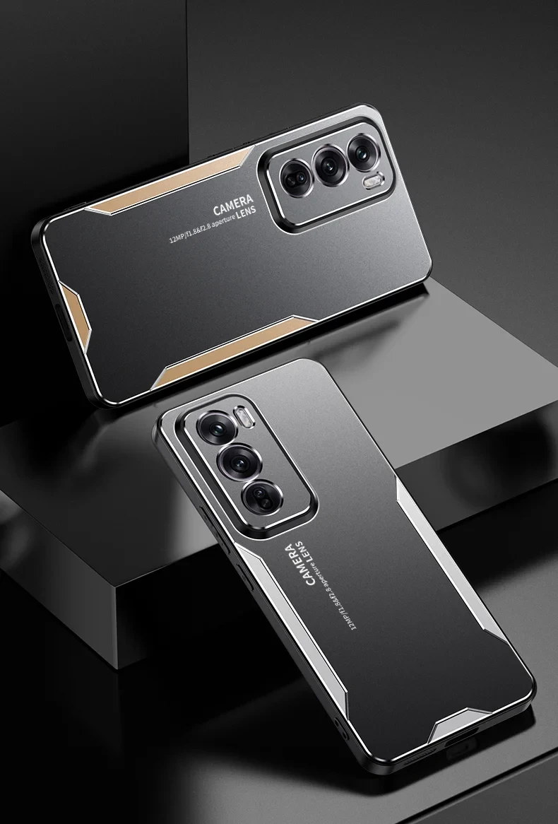 For Oppo Reno12 5G (Global) Metal Phone Case Aluminium Alloy Back Cover - Silver-Cellmalls