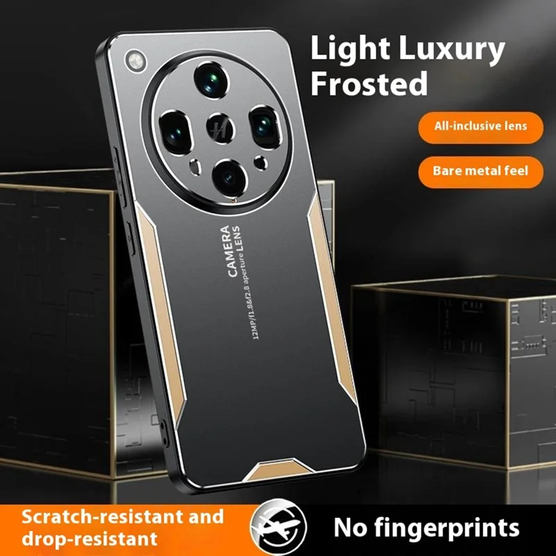For Oppo Find X8 Ultra 5G Phone Case Aluminium Alloy TPU PC Back Cover - Gold-Cellmalls
