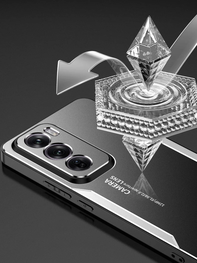 For Oppo Reno12 Pro 5G (Global) Case Aluminium Alloy Back Protective Phone Cover - Gold-Cellmalls