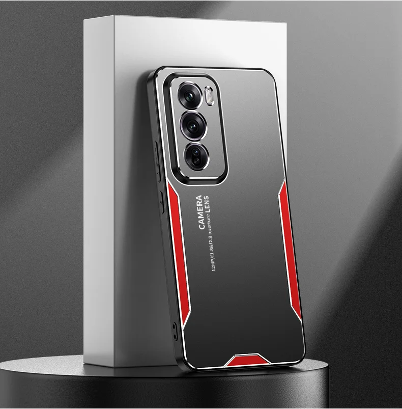 For Oppo Reno12 Pro 5G (Global) Case Aluminium Alloy Back Protective Phone Cover - Gold-Cellmalls