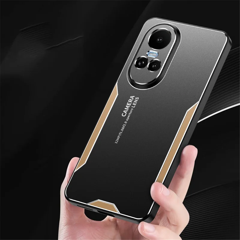 For Oppo Reno10 5G (Global) Phone Case Aluminium Alloy Back TPU Frame Protective Cover - Silver-Cellmalls