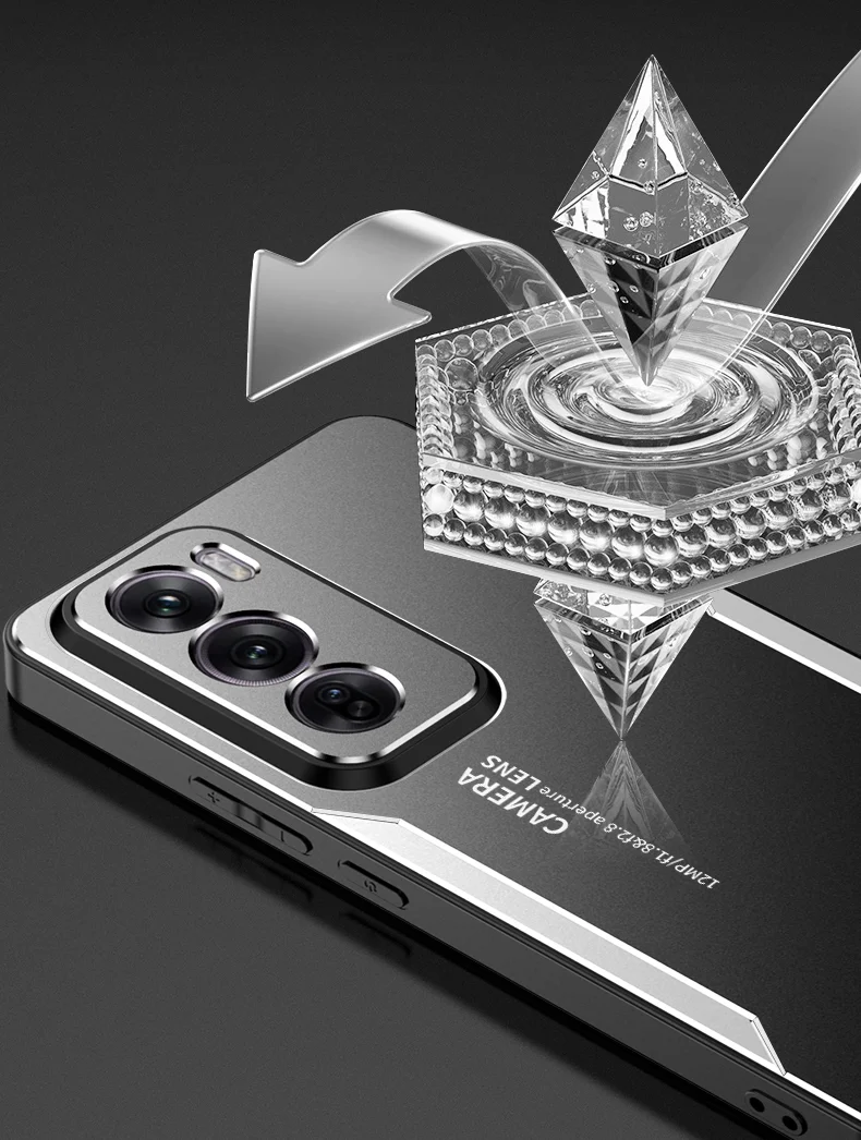 For Oppo Reno12 5G (Global) Metal Phone Case Aluminium Alloy Back Cover - Silver-Cellmalls