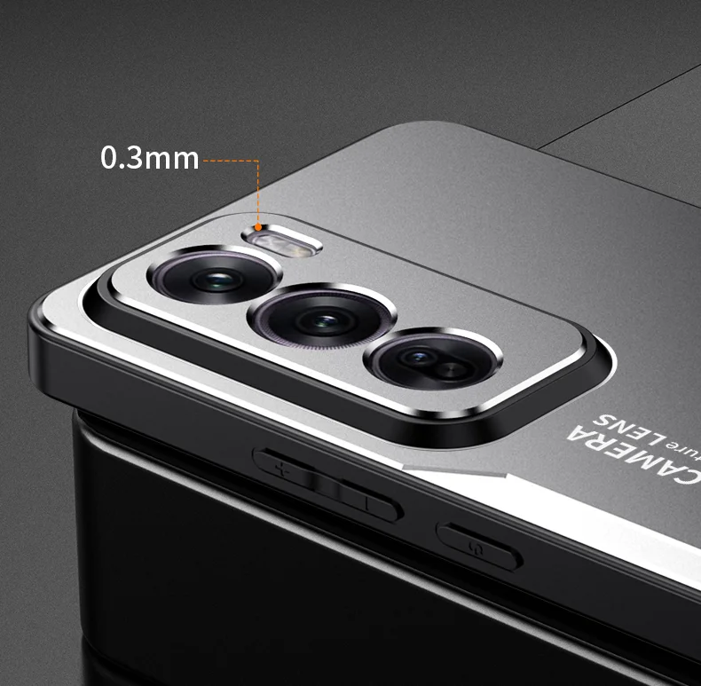 For Oppo Reno12 5G (Global) Metal Phone Case Aluminium Alloy Back Cover - Silver-Cellmalls