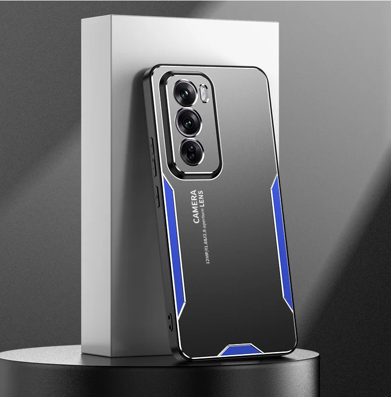 For Oppo Reno12 Pro 5G (Global) Case Aluminium Alloy Back Protective Phone Cover - Gold-Cellmalls