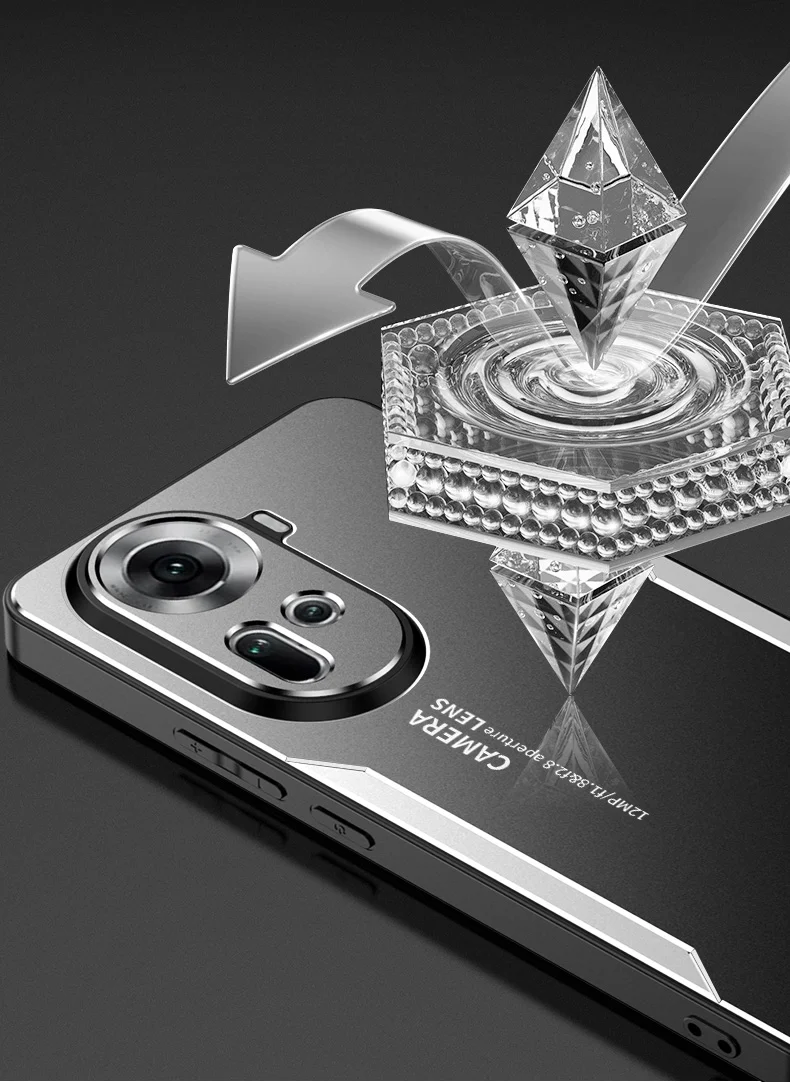 For Oppo Reno11 5G (Global) Case Aluminum Alloy+TPU+PC Hybrid Phone Cover - Gold-Cellmalls