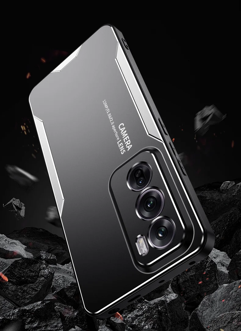 For Oppo Reno12 Pro 5G (Global) Case Aluminium Alloy Back Protective Phone Cover - Gold-Cellmalls