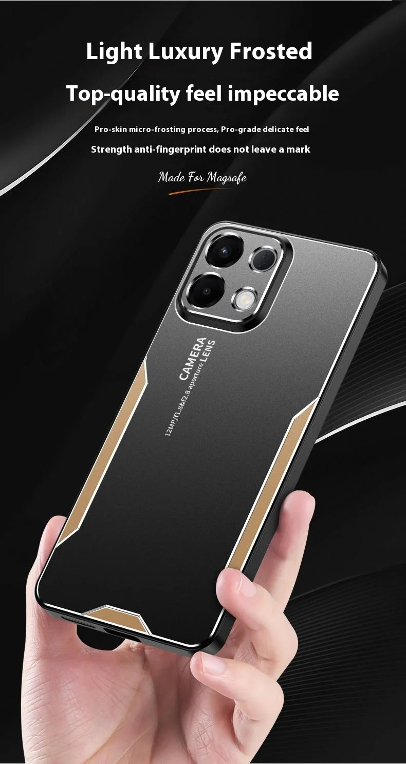 For Oppo K13 5G (Oppo K12s) Phone Case Aluminium Alloy TPU PC Back Cover - Gold-Cellmalls