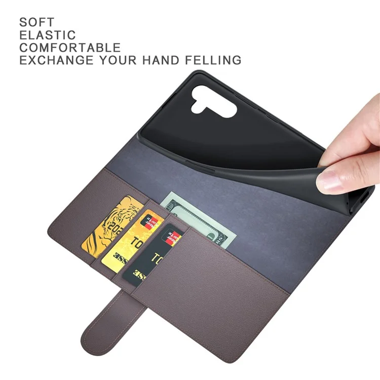 For Samsung Galaxy A13 5G / A04s 4G (164.7mm) Case Genuine Split Leather Phone Cover with Wallet Stand - Black-Cellmalls