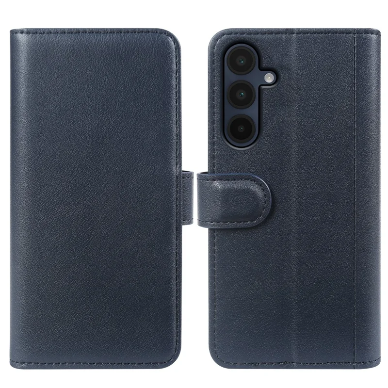 For Samsung Galaxy A16 5G / A16 4G Case Genuine Split Leather Phone Cover with Wallet Stand - Brown-Cellmalls