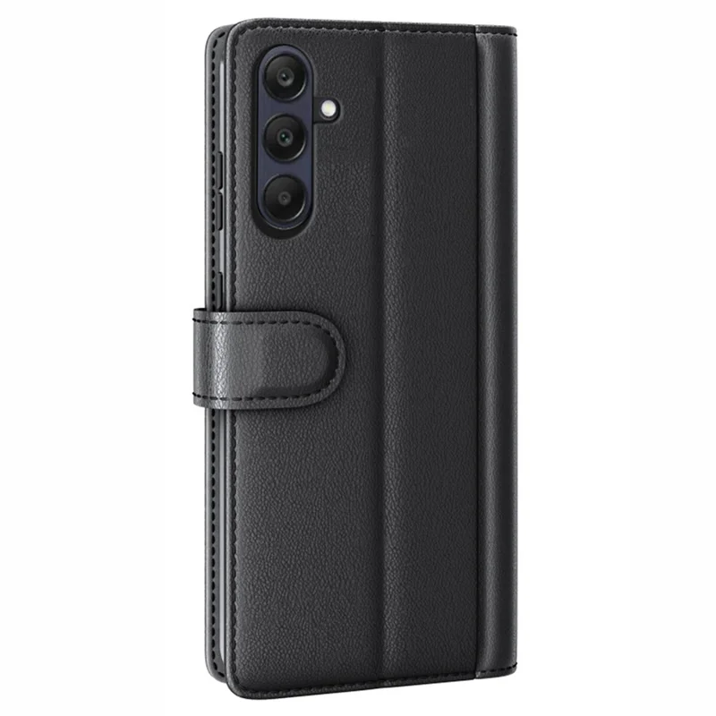 For Samsung Galaxy A26 5G Case Genuine Split Leather Phone Cover with Wallet Stand - Black-Cellmalls