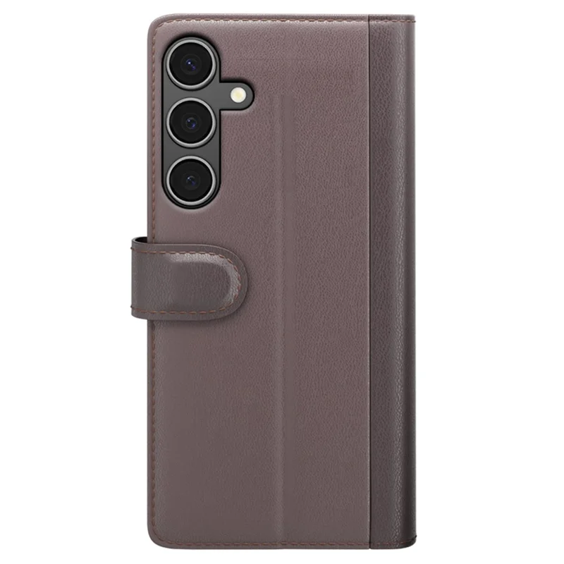 For Samsung Galaxy A34 5G Case Genuine Split Leather Phone Cover with Wallet Stand - Brown-Cellmalls