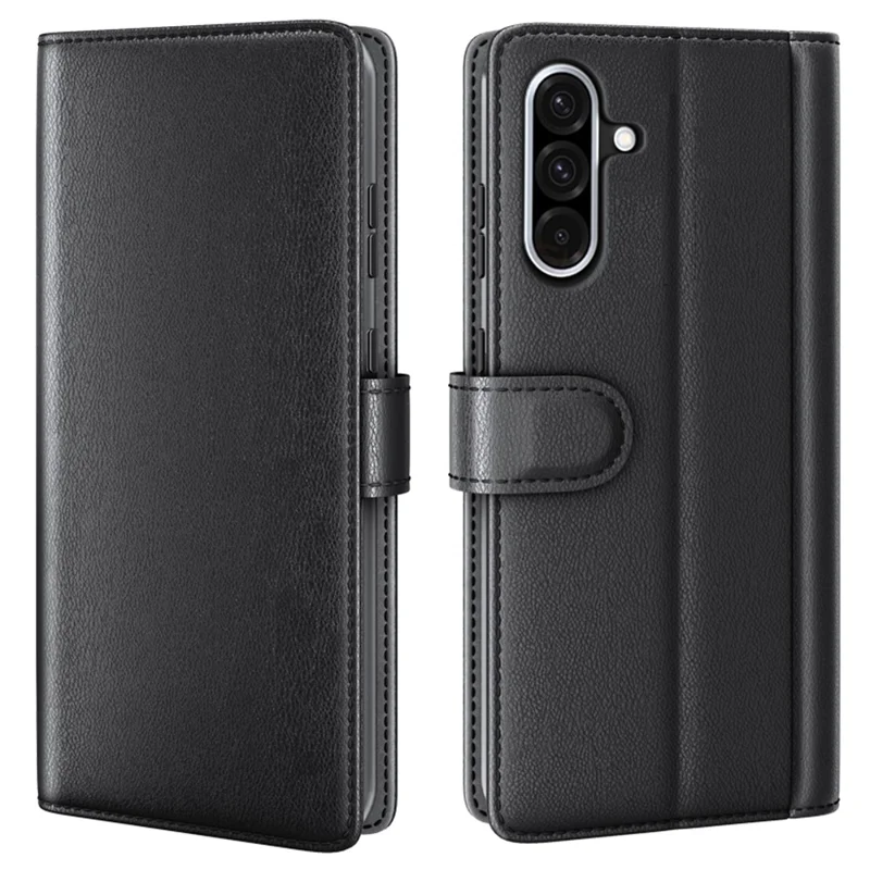 For Samsung Galaxy A36 5G / A56 5G Case Genuine Split Leather Phone Cover with Wallet Stand - Brown-Cellmalls