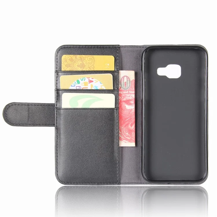 For Samsung Galaxy A5 (2017) SM-A520F Split Leather Wallet Mobile Phone Case with Stand - Black-Cellmalls