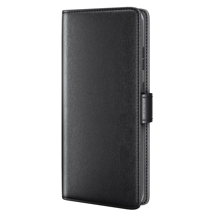 For Samsung Galaxy A53 5G Wallet Case Split Leather Genuine Leather Folio Flip Stand Shockproof Cover - Black-Cellmalls