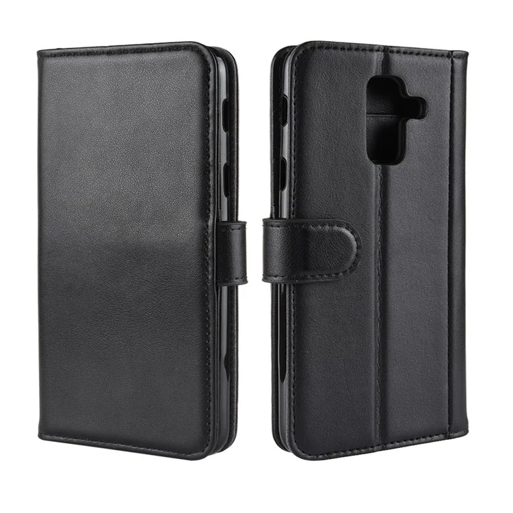 For Samsung Galaxy A6+ (2018) Phone Cases Genuine Split Leather Wallet Mobile Cover Stand-Cellmalls