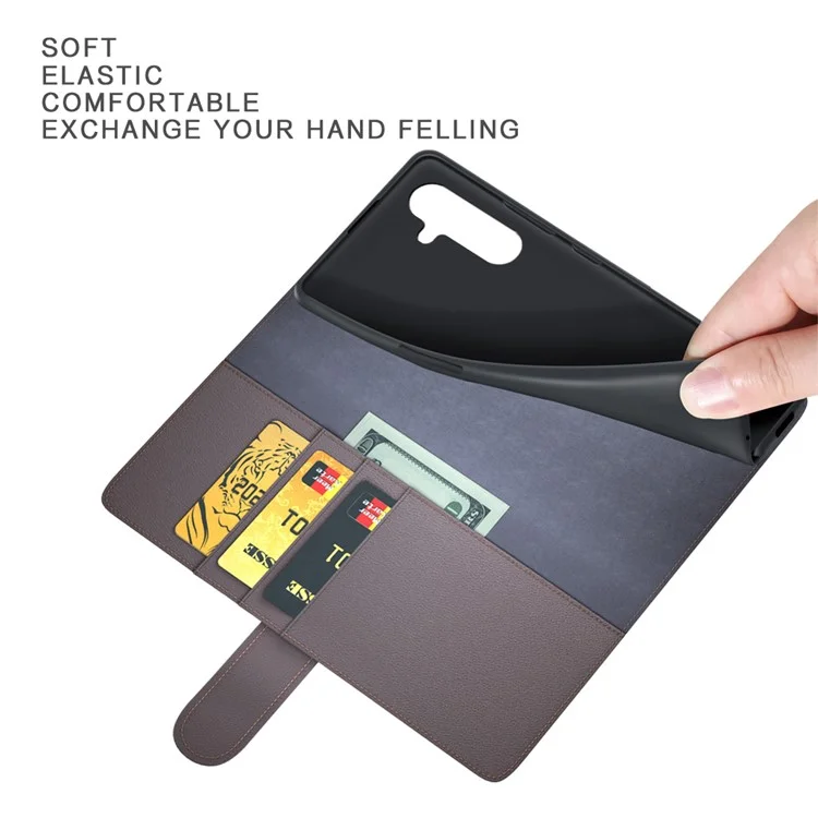 For Samsung Galaxy A54 5G Case Genuine Split Leather Phone Cover with Wallet Stand - Black-Cellmalls