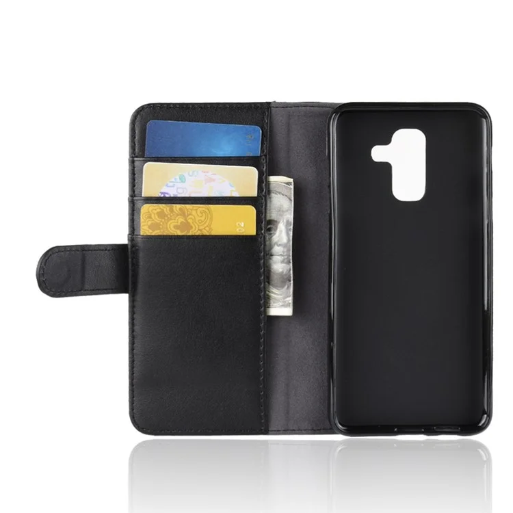 For Samsung Galaxy A6+ (2018) Phone Cases Genuine Split Leather Wallet Mobile Cover Stand-Cellmalls