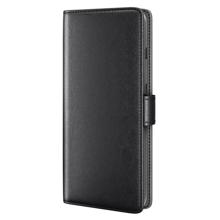 For Samsung Galaxy M53 5G Case Genuine Split Leather Phone Cover with Wallet Stand - Black-Cellmalls