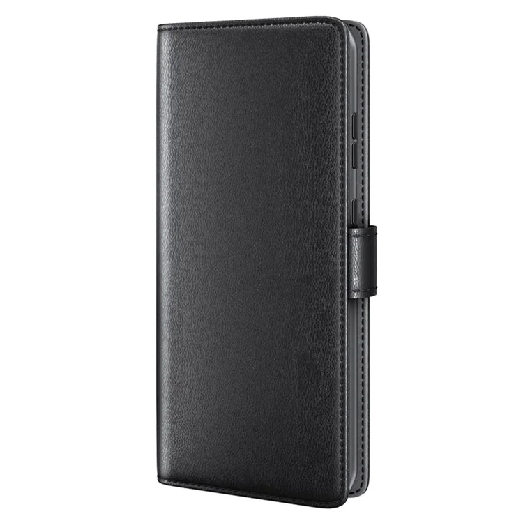 For Samsung Galaxy F34 5G / M34 5G Case Genuine Split Leather Phone Cover with Wallet Stand - Black-Cellmalls