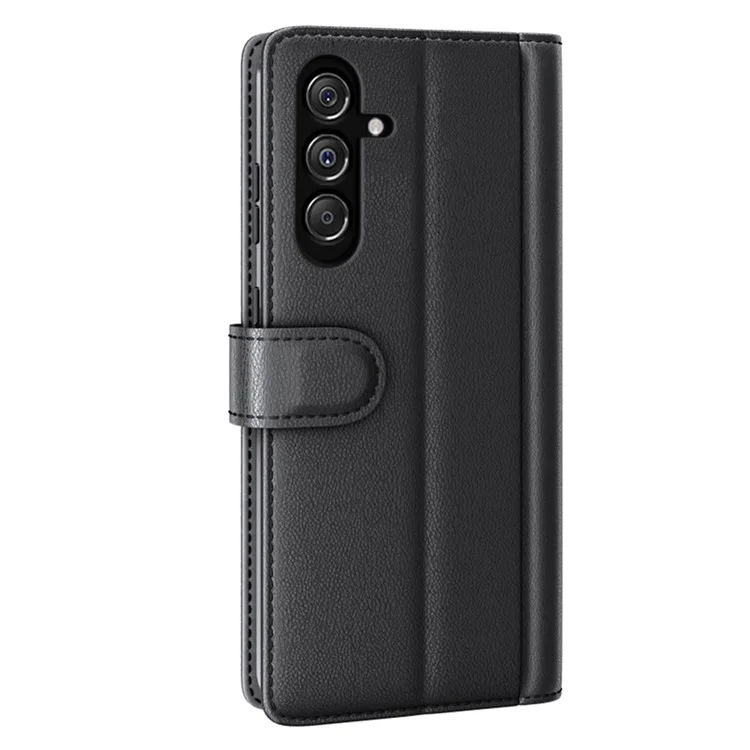 For Samsung Galaxy F34 5G / M34 5G Case Genuine Split Leather Phone Cover with Wallet Stand - Black-Cellmalls