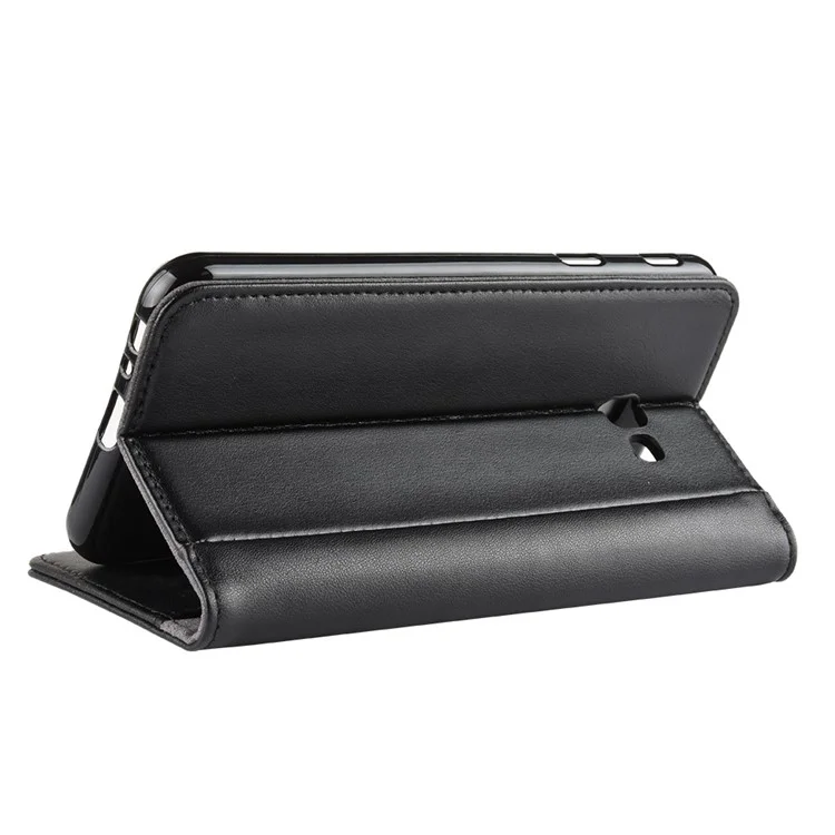 For Samsung Galaxy J4 Plus Phone Cases Genuine Split Leather Wallet Mobile Cover Stand - Black-Cellmalls