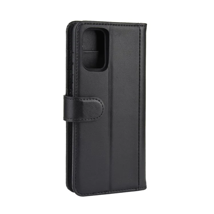 Split Leather Wallet Stand Phone Case for Samsung Galaxy S20 4G/S20 5G Cell Phone Accessory - Black-Cellmalls