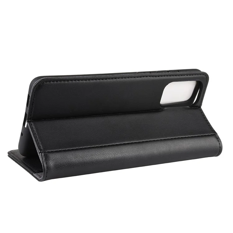 Split Leather Wallet Stand Phone Case for Samsung Galaxy S20 4G/S20 5G Cell Phone Accessory - Black-Cellmalls