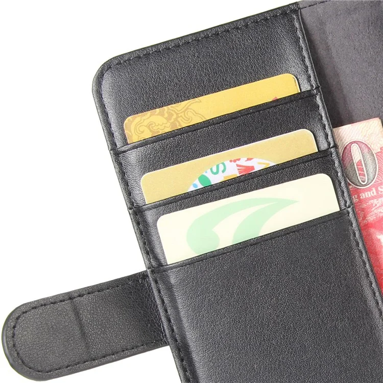 For Samsung Galaxy S21 4G / 5G Split Leather Cover Wallet Stand Phone Case - Black-Cellmalls