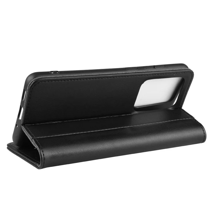 For Samsung Galaxy S20 Ultra Phone Cases Genuine Split Leather Wallet Mobile Cover Stand - Black-Cellmalls