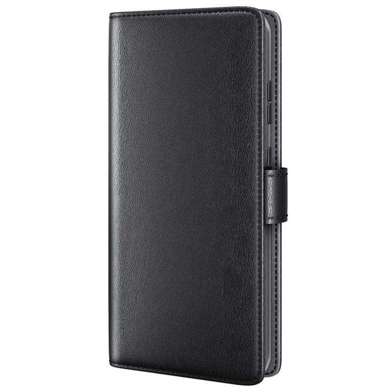 For Samsung Galaxy S24 FE Case Genuine Split Leather Phone Cover with Wallet Stand - Black-Cellmalls