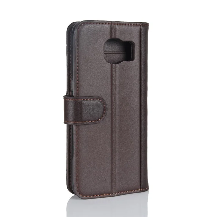 For Samsung Galaxy S7 Edge SM-G935 Soft Smooth Split Leather Wallet Stand Case Shell - Brown-Cellmalls