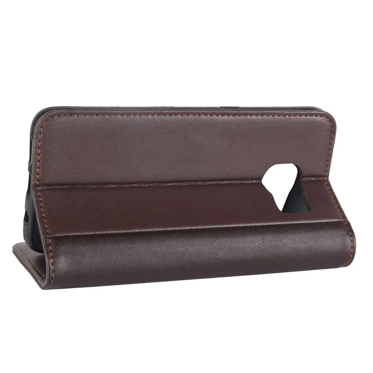 For Samsung Galaxy S7 Edge SM-G935 Soft Smooth Split Leather Wallet Stand Case Shell - Brown-Cellmalls