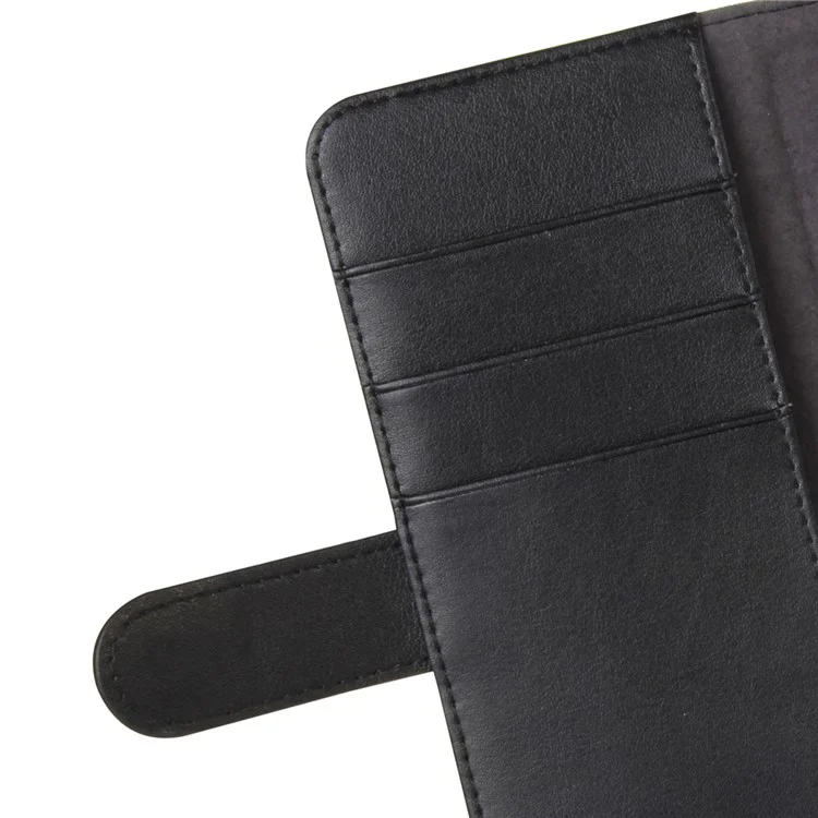 Genuine Split Leather Wallet  Stand Phone Case for Samsung Galaxy S8 G950 - Black-Cellmalls