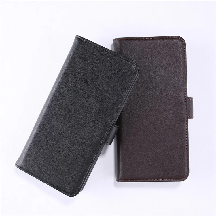 Genuine Split Leather Card Holder Stand Flip Case for Samsung Galaxy S8 Plus G955 - Black-Cellmalls