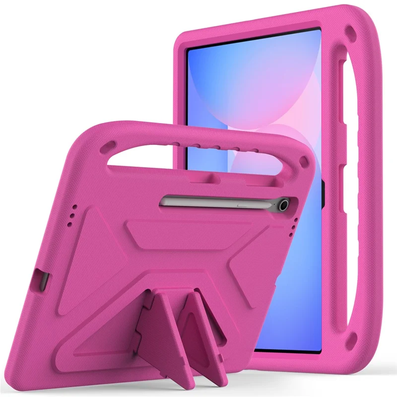 For Samsung Galaxy Tab S10 FE+ Case Hand Grip Kickstand Tablet EVA Cover - Black-Cellmalls